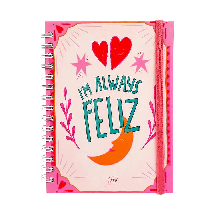 Cuaderno con Espiral A5 FW Happy I´m Always Feliz  16x21 cm 96 hojas rayado Art.999730